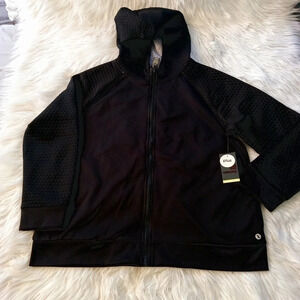 Xercion womans black fleece zipup jacket Sz 3Xl